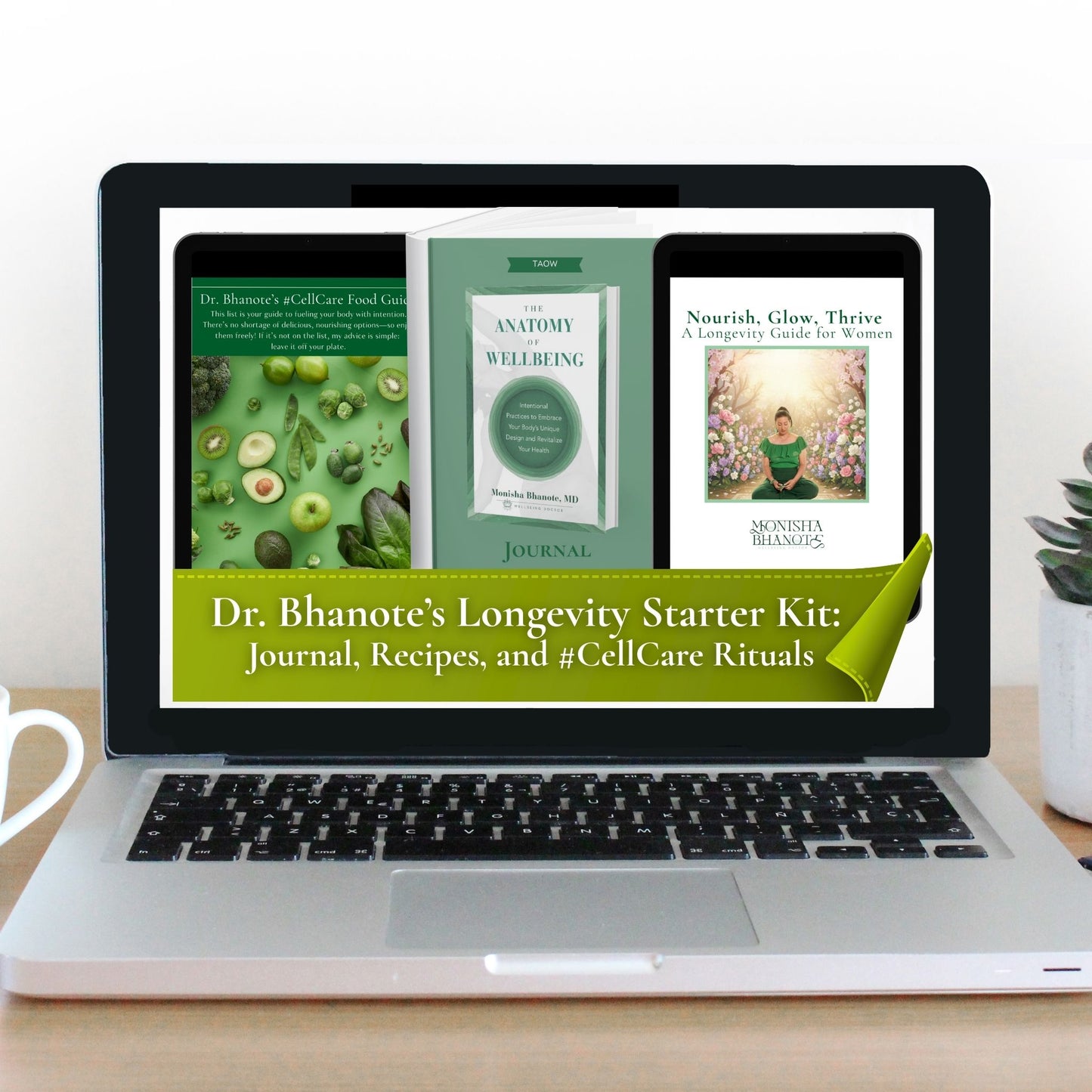 Dr. Bhanote’s Longevity Starter Kit:  Journal, Recipes, and #CellCare Rituals